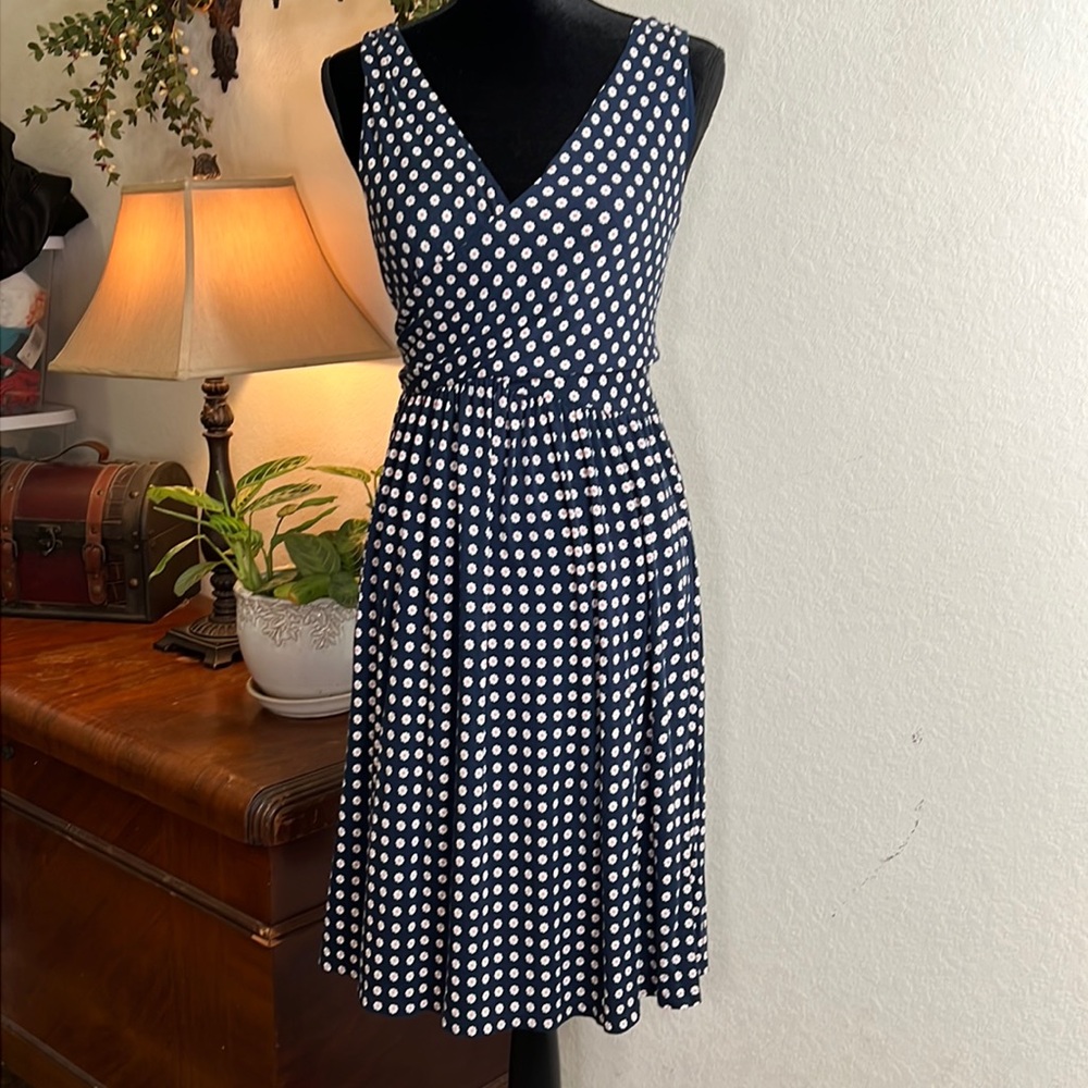 LOFT | Navy Blue Sundress | Size Large